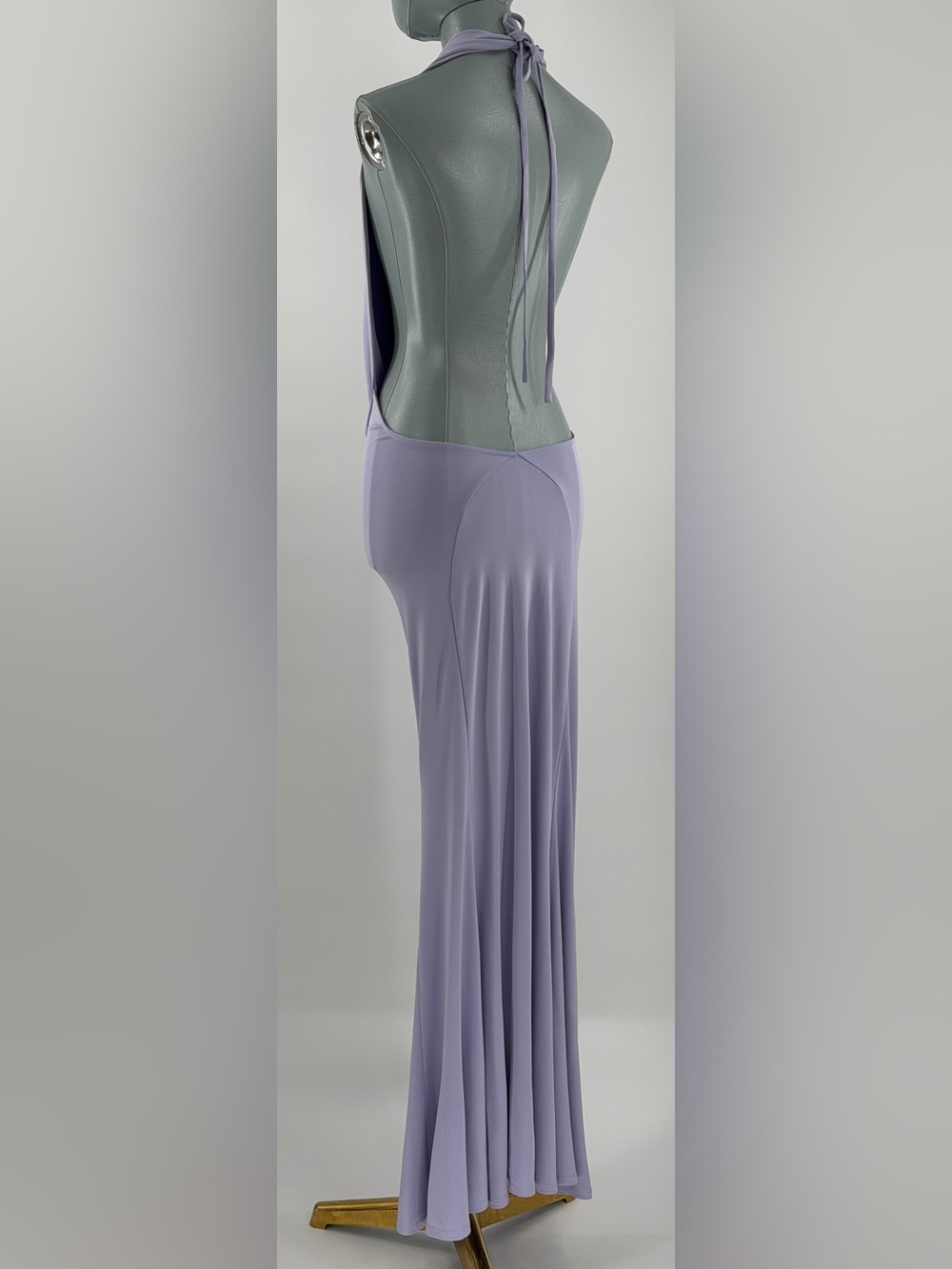 🆕 RAT & BOA 🧿 NWOT Aris Maxi Cowl Halter Neck Midi Dress, Lilac Sz XS *NOTAGS* - Picture 9 of 17